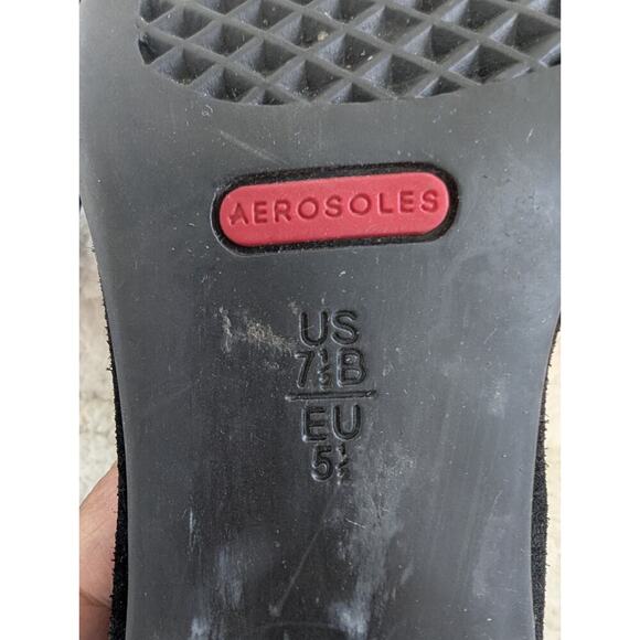 Aerosoles Y2K 2000s black denim suede square toe kitten heels size 7.5 - Picture 10 of 11